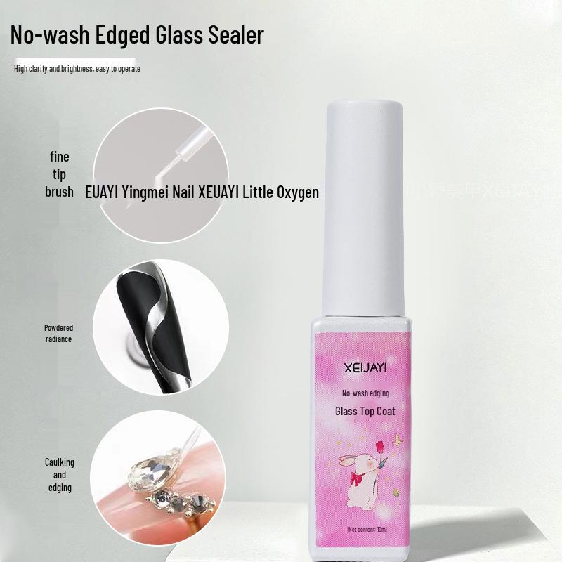 Huasidie No-Wipe Glass Top Coat Nail Gel - 10ml