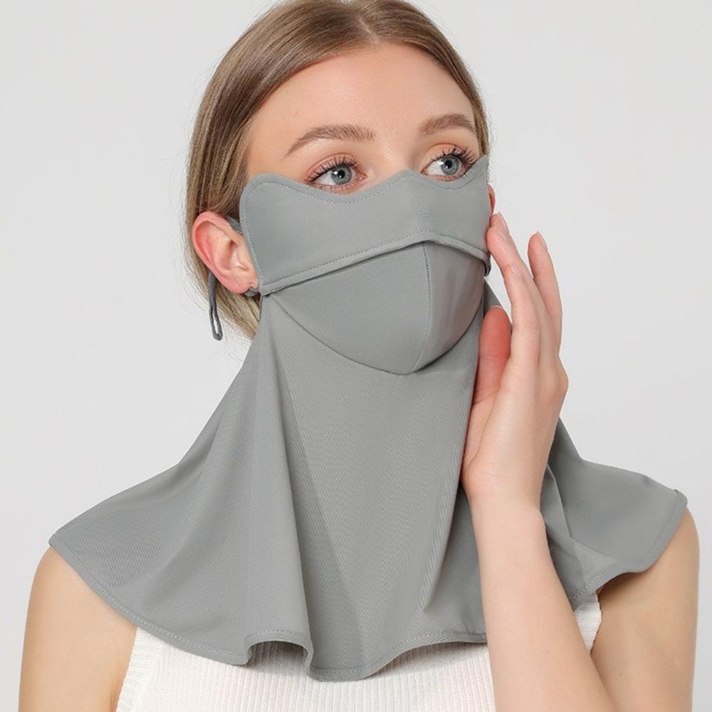 Anti-UV Ice Silk Sunscreen Mask Neck Protection Facial Gini New Bandana Scarfs  Outdoor Sports