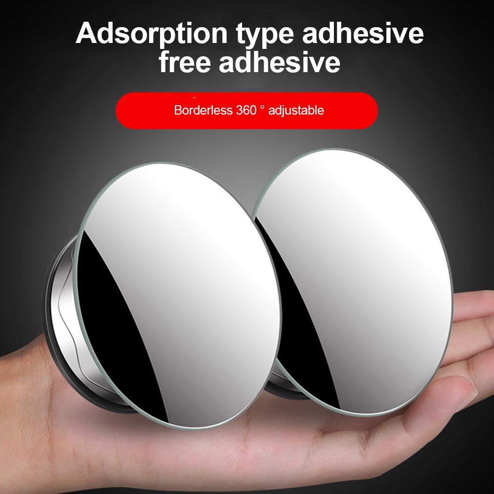 2Pcs Car Rearview Mirror Motorcycle Car Blind Spot Round Mirror 360 Wide Anger Parking Assitant Convex Mirror