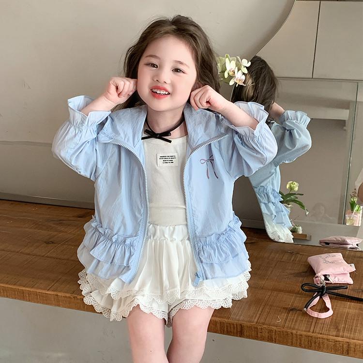 2026 Stylish Breathable Bowknot Sun Protection Outerwear for Baby Girls