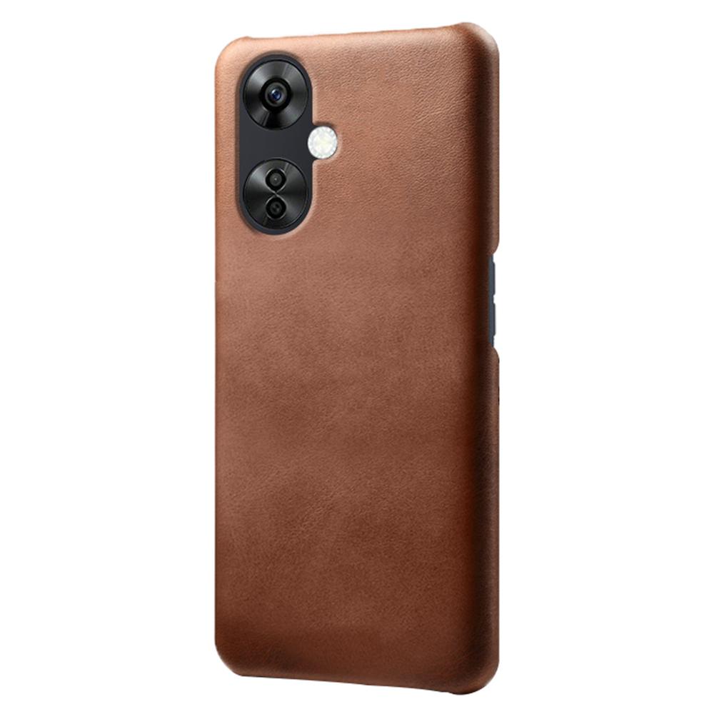 

For OnePlus Nord CE3 5G/CE 3 Lite 5G/Nord N30 5G Calf Texture Phone Case PU Leather+PC Protective Cover Brown