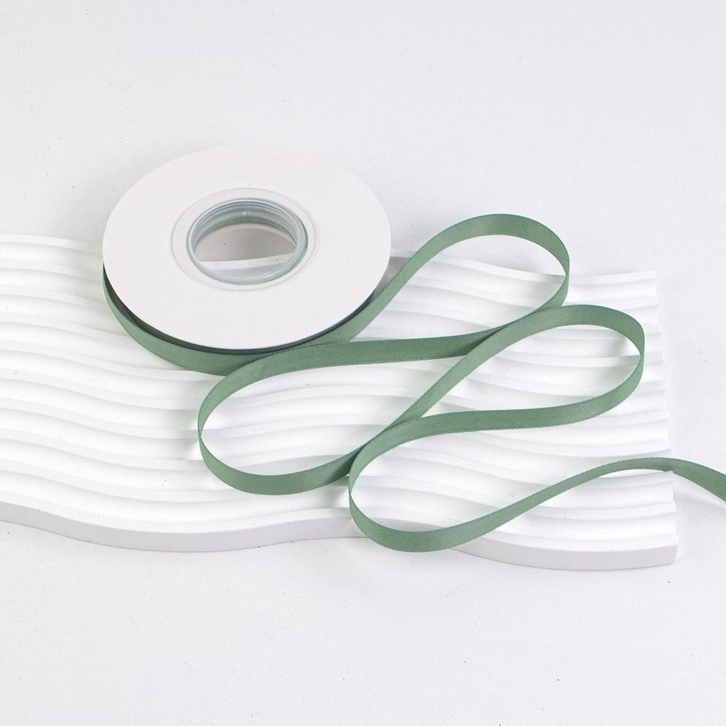 1cm Solid Matte Polyester Ribbon for Fresh Flower Bouquets - Single Color Woven Macaron Ribbon
