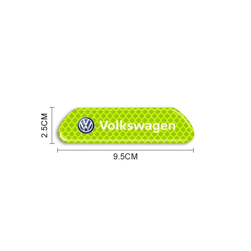 VW Dla Volkswagena 4 szt. Samochodowe Odblaskowe Naklejki Ostrzegawcze Bezpieczeństwa Drzwi Samochodowe Stylizacja Samochodu Dla Volkswagena VW POLO GOLF 4 5 6 7 7.5 8 MK4