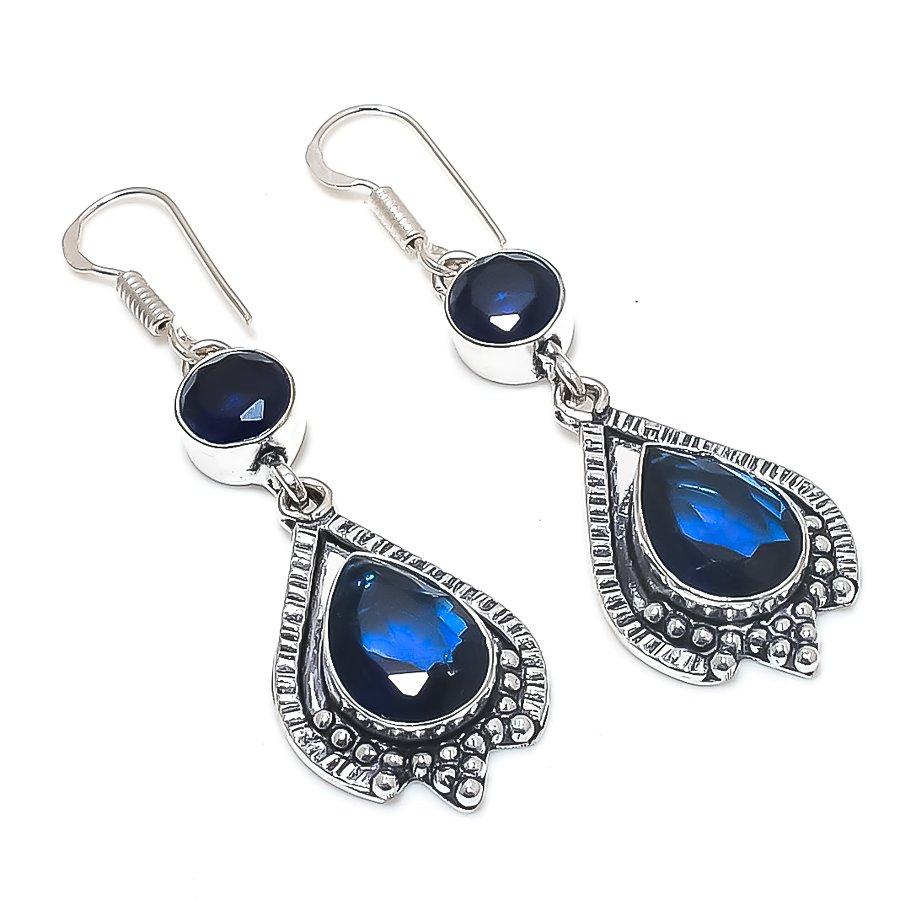 

London Blue Topaz Gemstone 925 Sterling Silver Earring 2.29