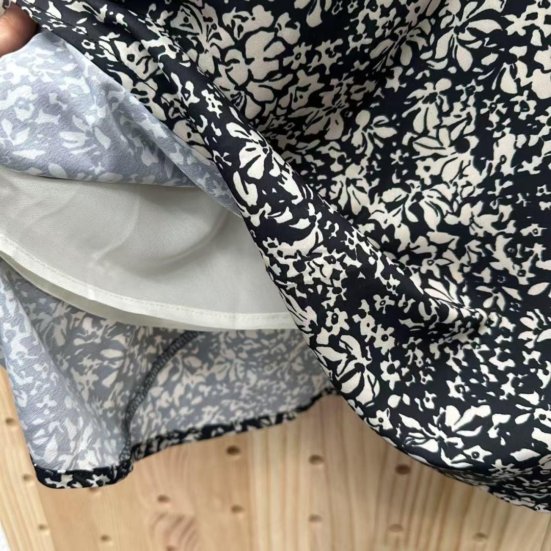 

Kiju Summer Floral Print Lace-up High Waist A-line Midi Bodycon Skirt Extra Large