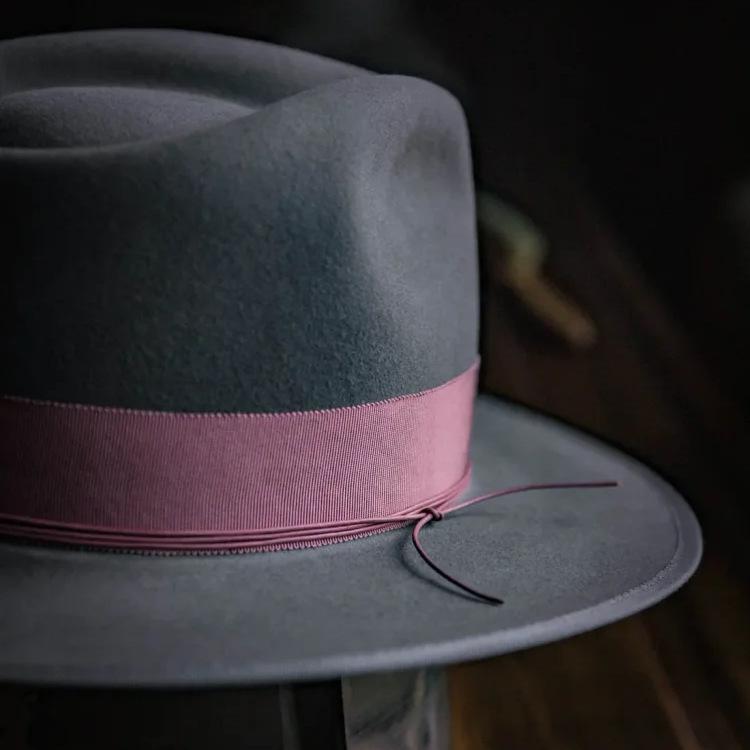 Solid Color Wool Top Hat Bow Decorative Felt Hat Jazz Hat