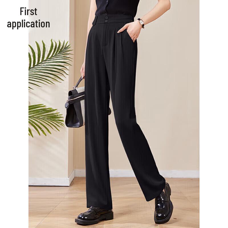 Women's Lightweight Straight Wide-Leg Suit Pants