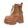 Fashion Ankle Boots For Women New 2025 Winter Motorcycle Boots 9CM Wedge Heels High Platform Shoes Woman Autumn Thick Sole Punk Boots