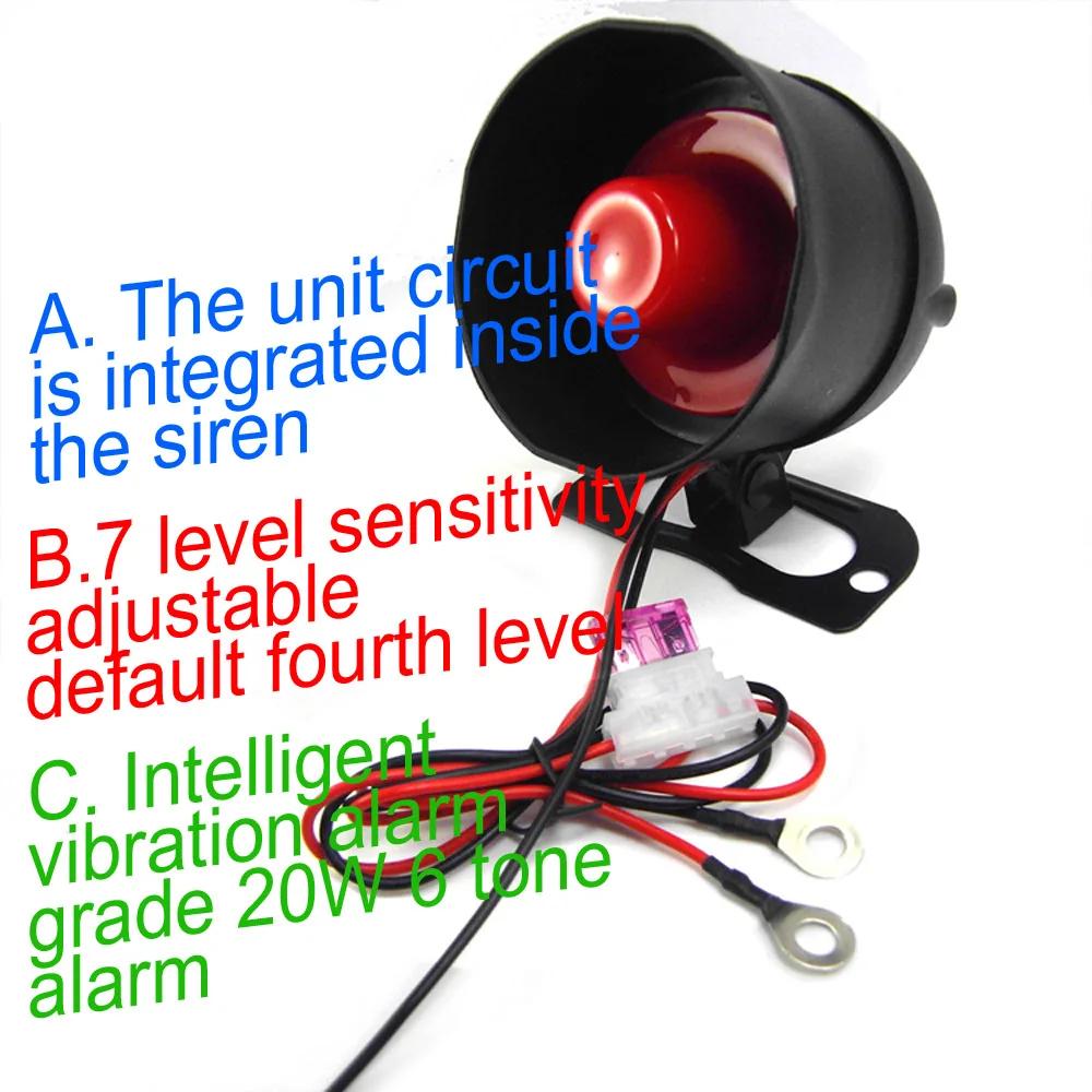 Portable Universal 12V Vehicle Burglar Alarm Security Protection Auto Car Alarm System & 2 Remote Control Auto Burglar