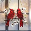 Valentine'S Day Decoration Featuring A Red Cardinal and Floral Design, Perfect for Bohemian-Style Home, Office, or Garden Decor, No Batteries Required