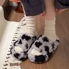 Spotted Mao Mao Slippers Autumn and Winter New Baotou Comfortable Warm Soft Thick Bottom Milk Huhu Cotton Slippers