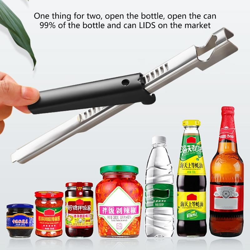 Adjustable Lid Opener Kitchen Tool Adjustable Can Opener Jar Opener Stainless Steel Lid Opener for Various Containers