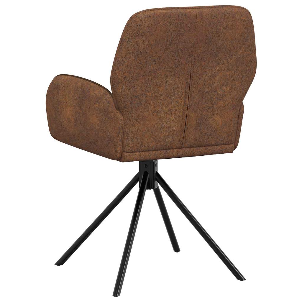 Swivel Chair Dining Room 2 Pcs Artificial Suede Brown 54 X 55 X 86 Cm