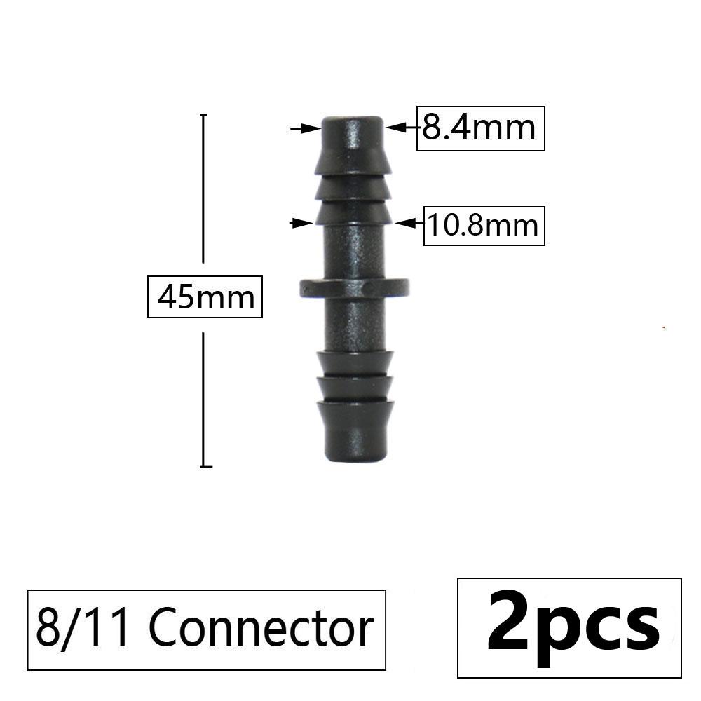 3/8" 8mm Garden Hose Connector 8/11 To 4/7 3/5mm Hose Reducer Water Splitter Tee Elbow End Plug Drip Irrigation System Fitting