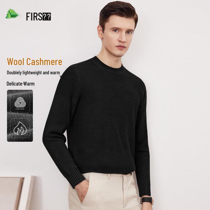 

FIRS Men s Round Neck Wool Cashmere Blend Sweater 3XL