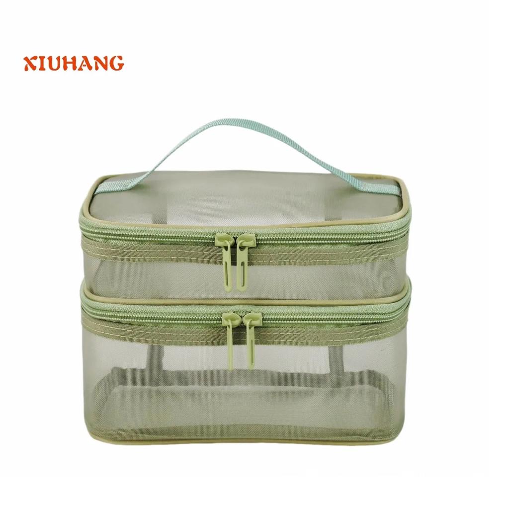 Dames Transparante Mesh Reizen Cosmetische Tas Make-up en Toiletartikelen Kit Opbergtas Make-up Organizer Tas