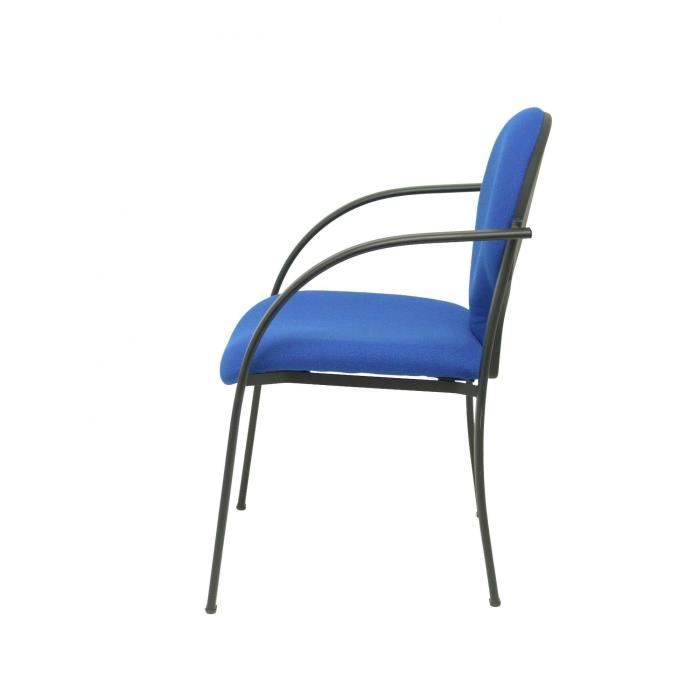 Chaises ergonomiques Hellin - PIQUERAS Y CRESPO - Pack de 2 - Accoudoirs fixes - Tissu bleu BALI