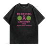 Big Or Small Save Them All Breast Cancer Month Women s T Shirt Black vintage Washed fashion Slightly Unisex Comfortable homme