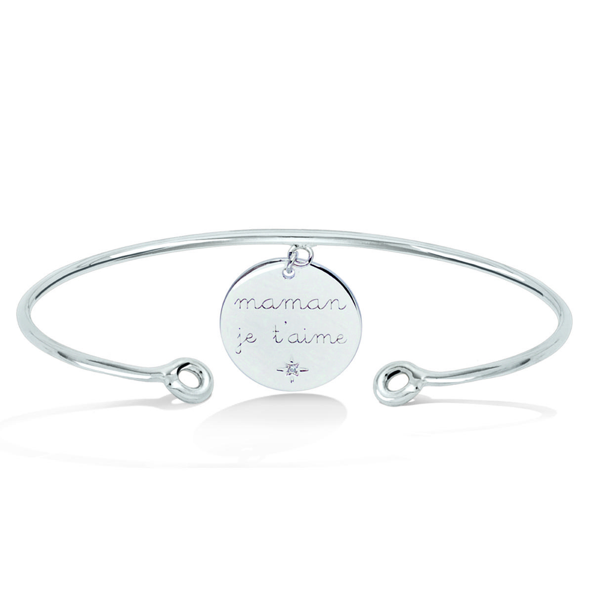 

Les Trésors De Lily [R2554] - Bracelet Argent Maman Je t aime blanc argenté (rhodié) - 56 mm 15 mm