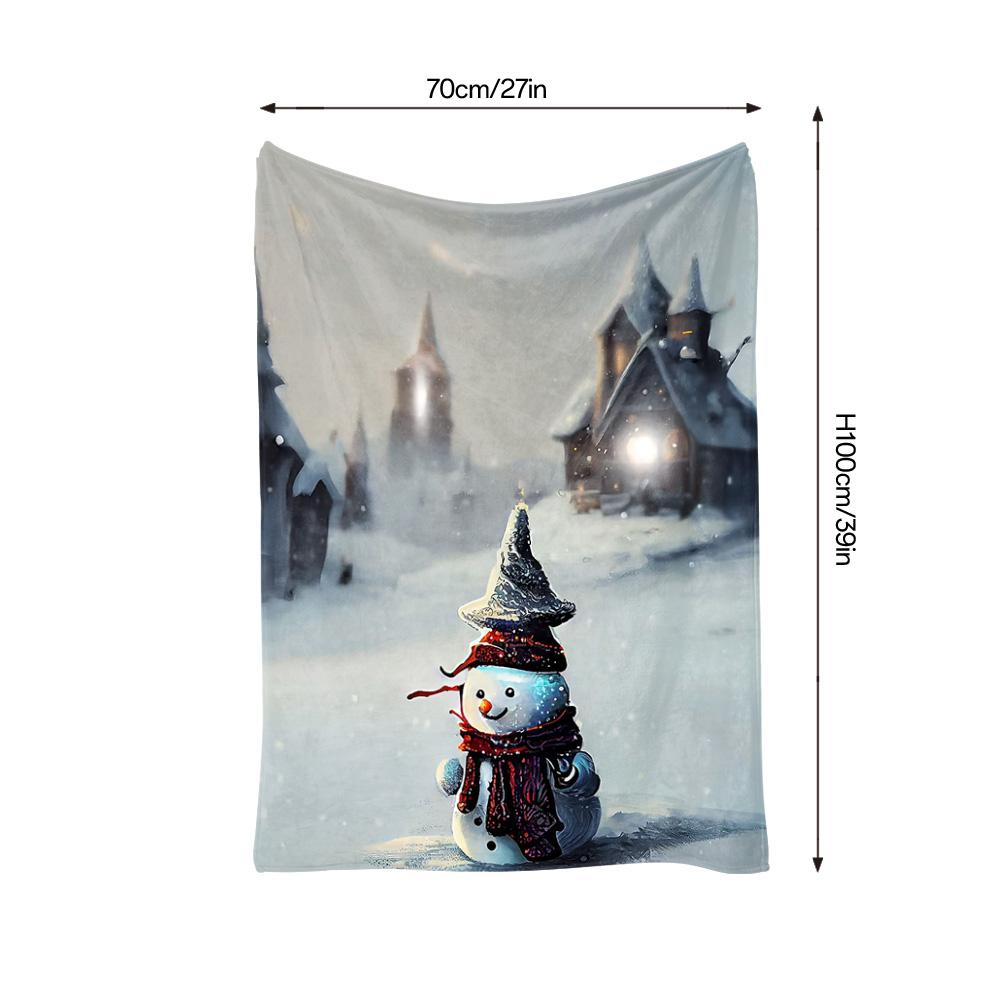 Tuniu Cute snowman plush blanket for winter sofa bed bedroom throw warm soft comfortable gift