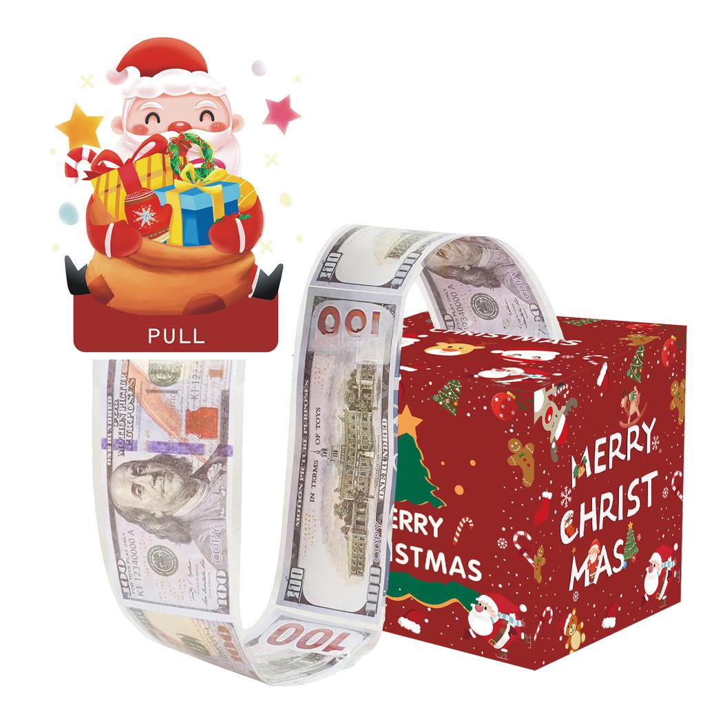 Claus Red Santa Pattern Paper Gift Box Christmas Decoration Atmosphere Prop