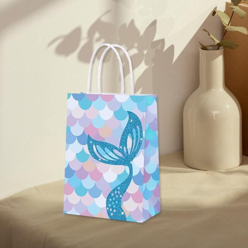 12PCS Gift Bags Party Bags, Paper Bag Set with Handles Girls' Birthday Gift Bags