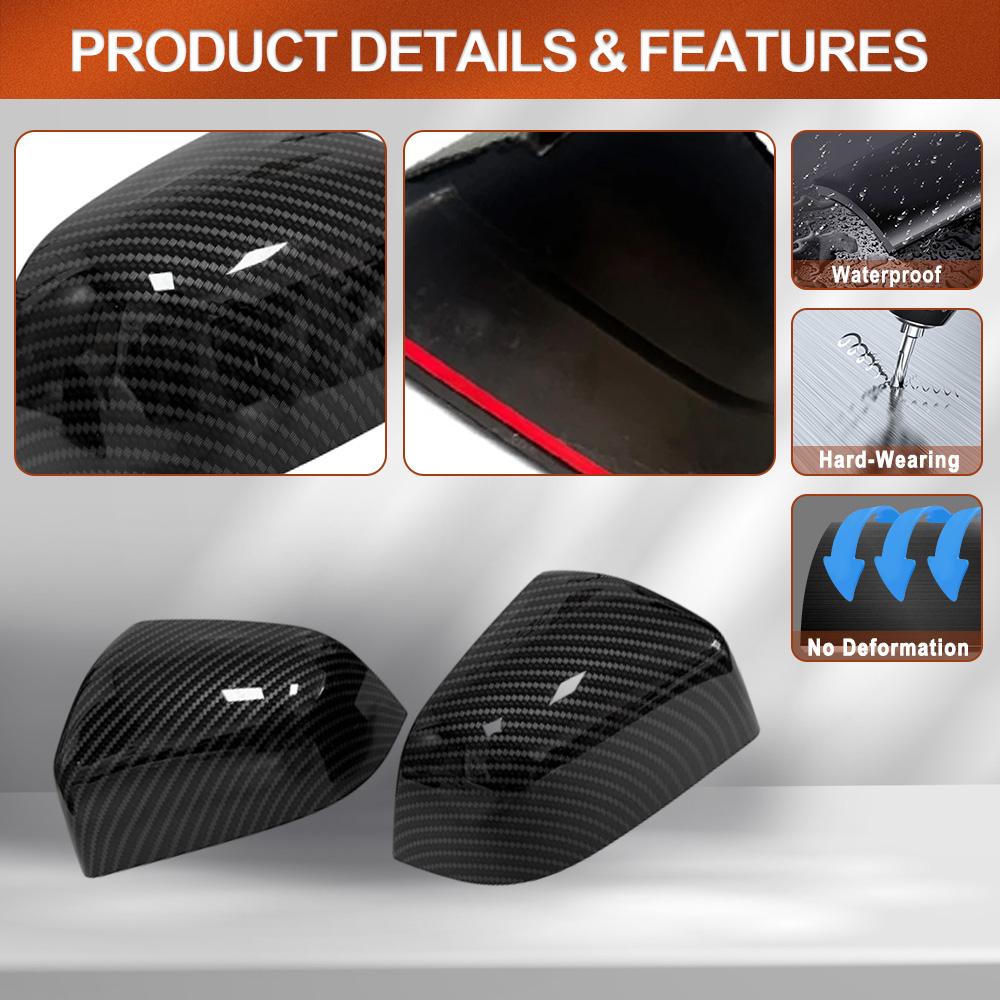 2pcs Side Rearview Mirror Cap Wing Mirror Cover Sticker Trim for Tesla Model Y Juniper 2026-2026 Left Hand Drive