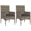 4 Piece Garden Lounge Set with Cushions Gray Poly Rattan