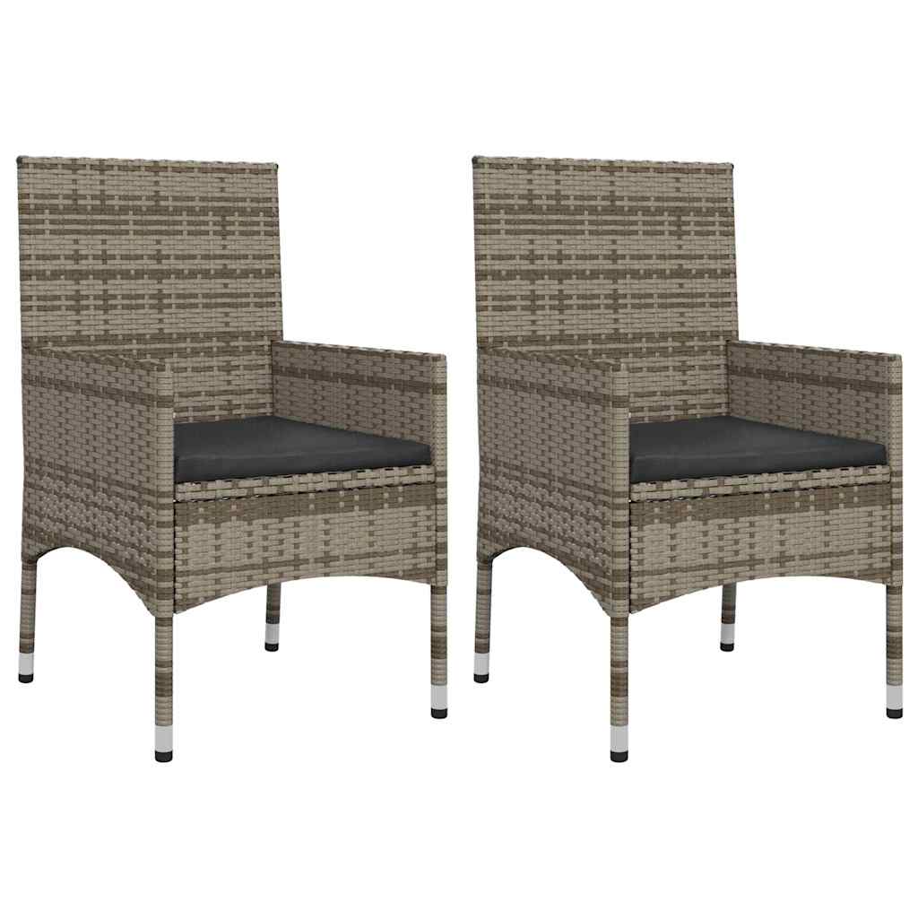 4 Piece Garden Lounge Set with Cushions Gray Poly Rattan