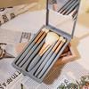 5-Piece Mirrored Makeup Brush Set With A Window Portable And Multifunctional Eyeshadow Makeup Tool