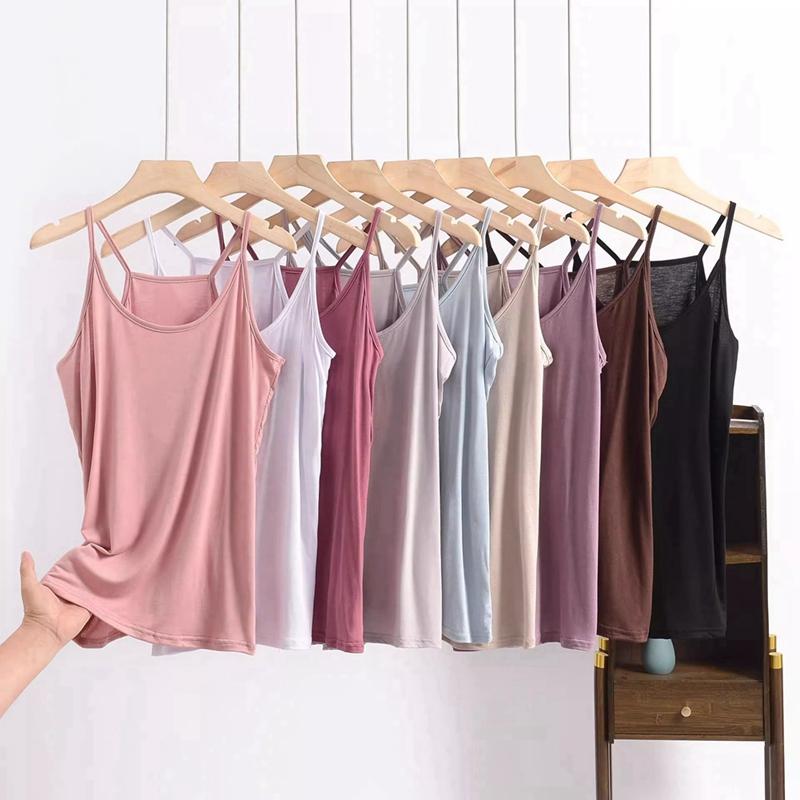 Γυναικείο Μονόχρωμο Αμάνικο Τοπ με Λεπτές Τιράντες