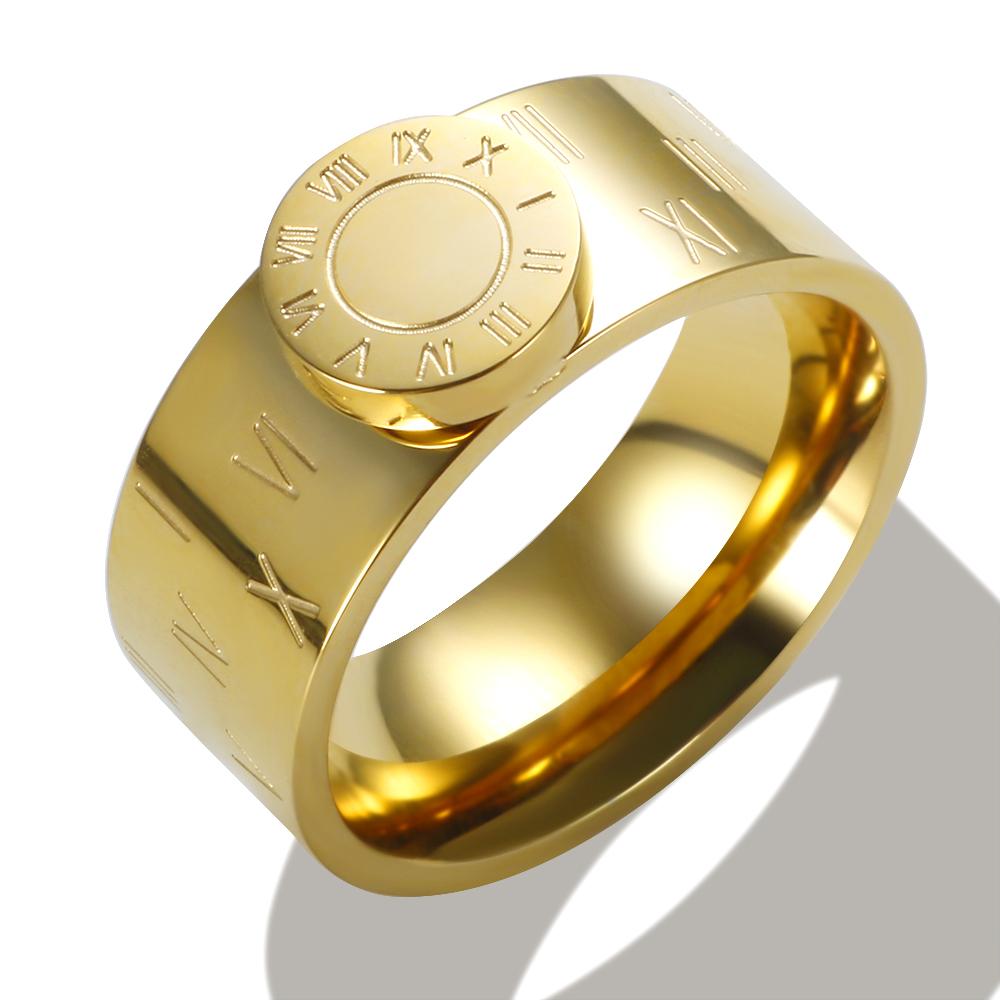 

Stainless Steel Enamel Bangle Ring Set for Women Round Roman Numerals Gold Color Trend New Bangles Jewelry Set 8