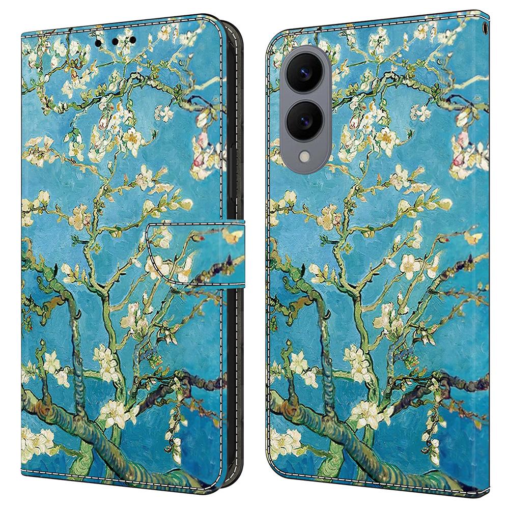 For Samsung Galaxy S25 Edge Leather Case Pattern Printing Wallet Stand Flip Phone Cover
