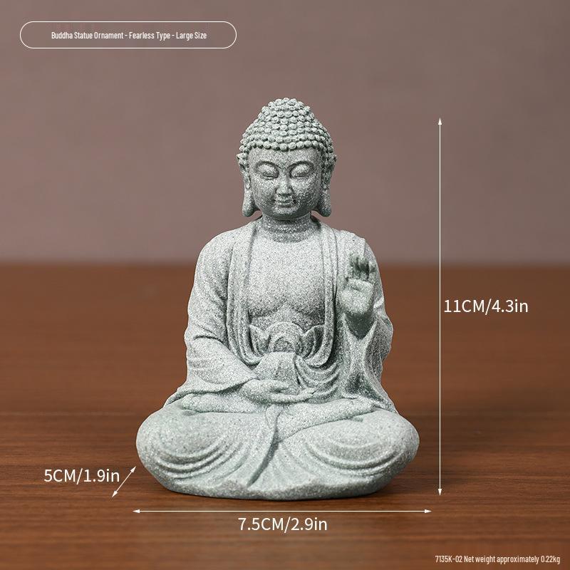 Green Sandstone Buddha Statue: Zen Decor for Home and Garden