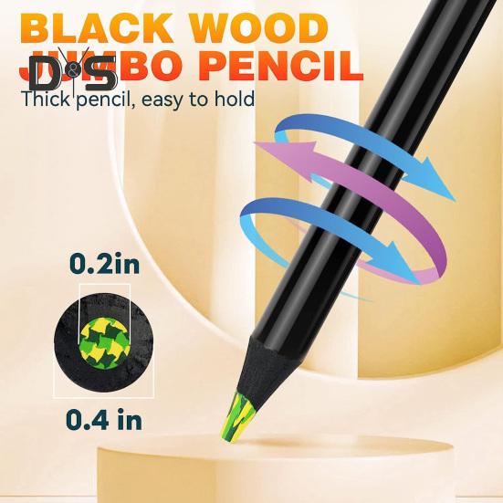 8/12Pcs Gradient Rainbow Pencil Set Kids Adults Giant Colored Pencils Artwork Coloring Sketching Pencil Art School Supplies