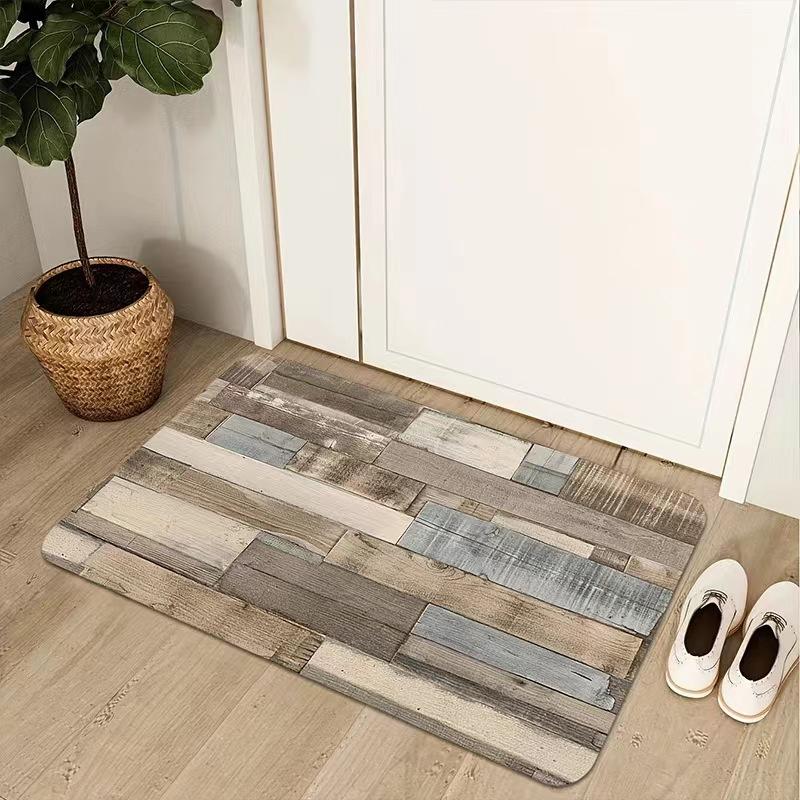 Vintage Crystal Pile Entry Door Mat Home Bedroom Kitchen Non-Slip Absorbent Dirty Resistant Carpet