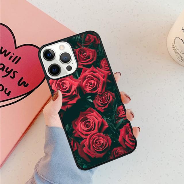 Red Rose Phone Case For iPhone 17 Air 15 16 11 12 13 14 Pro Max Cover For iPhone 17 Air Max Plus Coque Fundas Shell