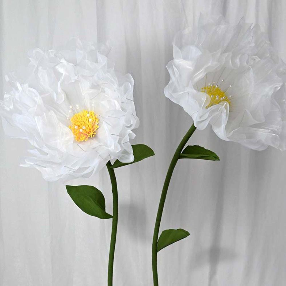 Window Display 3D Big Simulation Flower Hollow Peony Fake Flower Large Hanging Gauze Artificial Flowers Festival Decoration