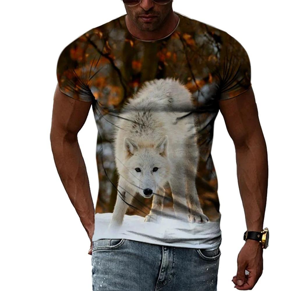 3D Casual Wolf Print T Shirt Men Women Summer Animal Tee Man O Neck Short Sleeve Loose Tops Breathable Couples T Shirts