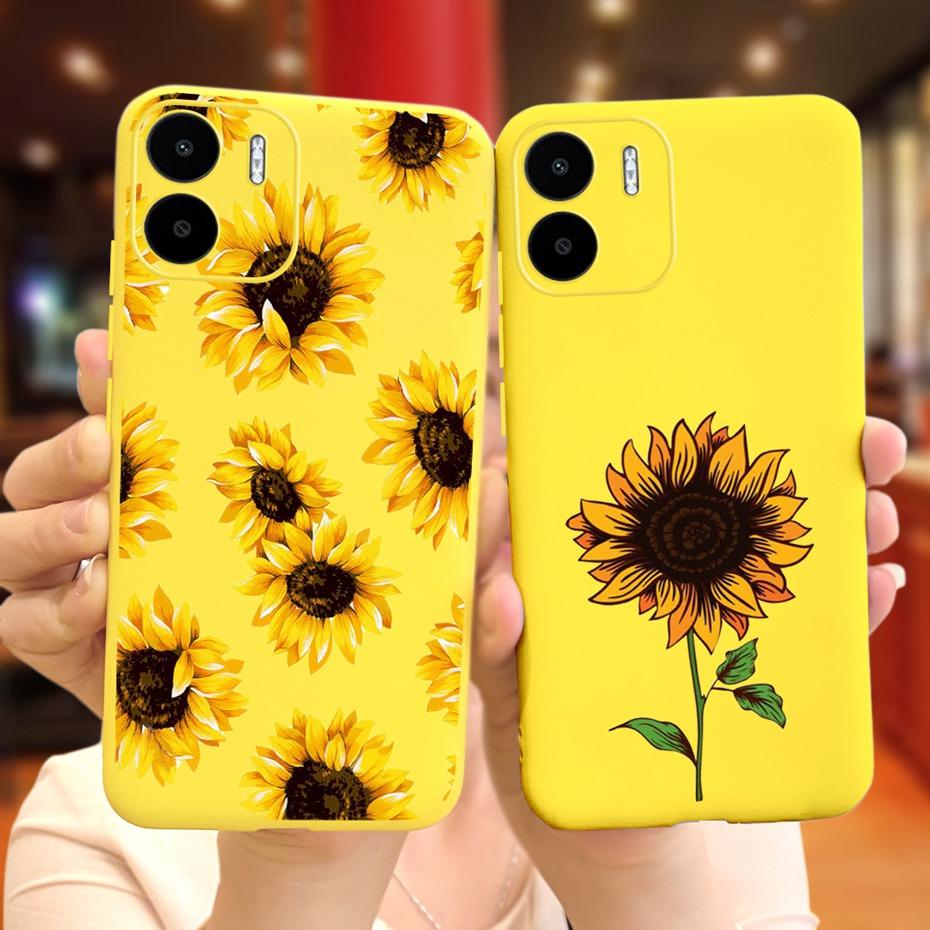 For Xiaomi Redmi A1 Case Redmi A1 Plus Beautiful Girl Flower Phone Case For RedmiA1 A 1 A1+ Candy Color Soft Silcone Back Cover