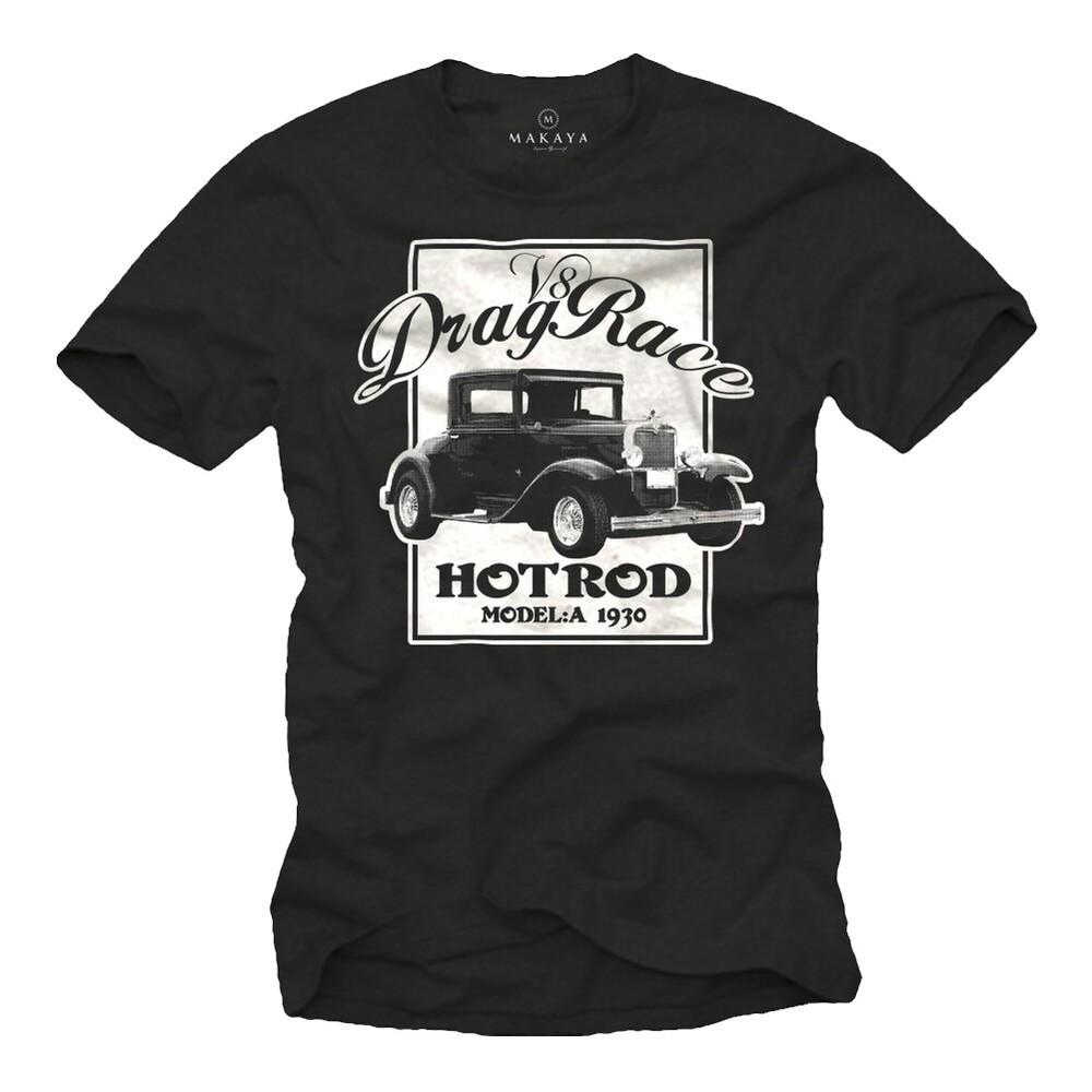 Hot Rod TShirt Mens Rockabilly Model A Custom Tuning Car Black Mens Unisex T-Shirt XXXXL