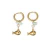 Atoztide Trendy Shiny Zircon Ocean Series Pendant Earring Women Stainless Steel Gold Color Multiple Styles Earring Jewelry Gift