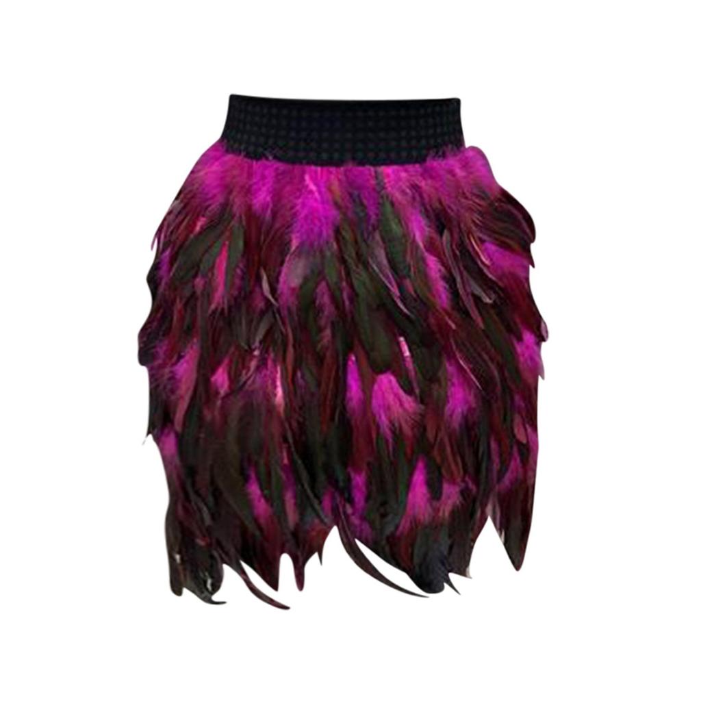 Dámské Módní Sexy Módní Peří Make-up Plesové Vystoupení Šaty Sukně