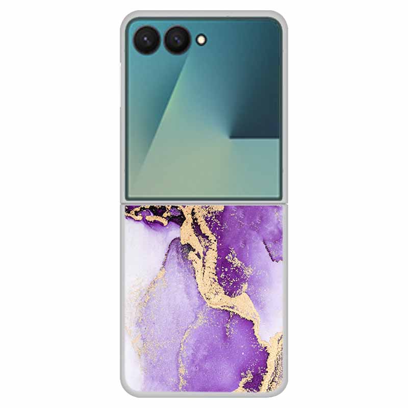 Funda For SAMSUNG Z Flip 7 Cases Marble Clear Hard PC Phone Back Cover for Galaxy Z Flip7 5G Back Cover ZFlip7 Transparent Shell