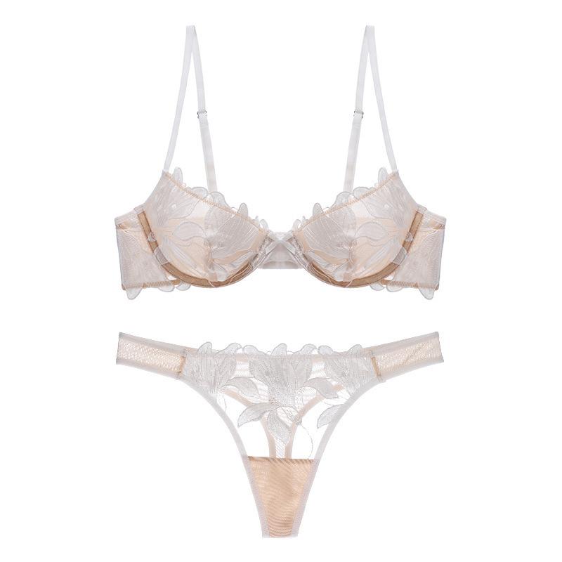 

Сексуальное кружевное нижнее белье чистого желания женское ультратонкое сетчатое нижнее белье сшивное нижнее белье большой груди маленькое большого размера бюстгальтер XL белый