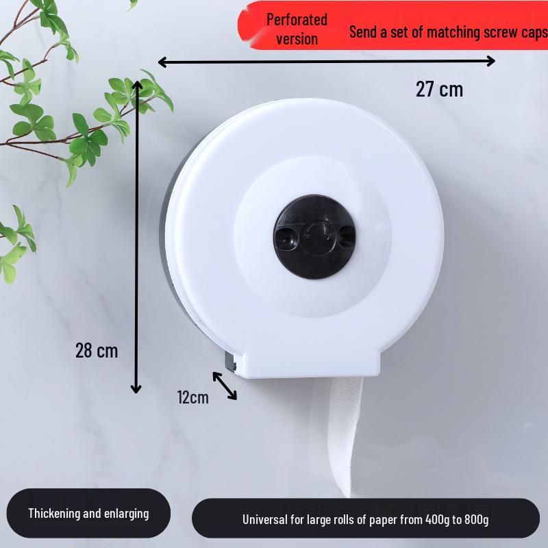 Wall-Mounted Waterproof Toilet Paper Holder for Large Rolls - Hotel and Home Use.