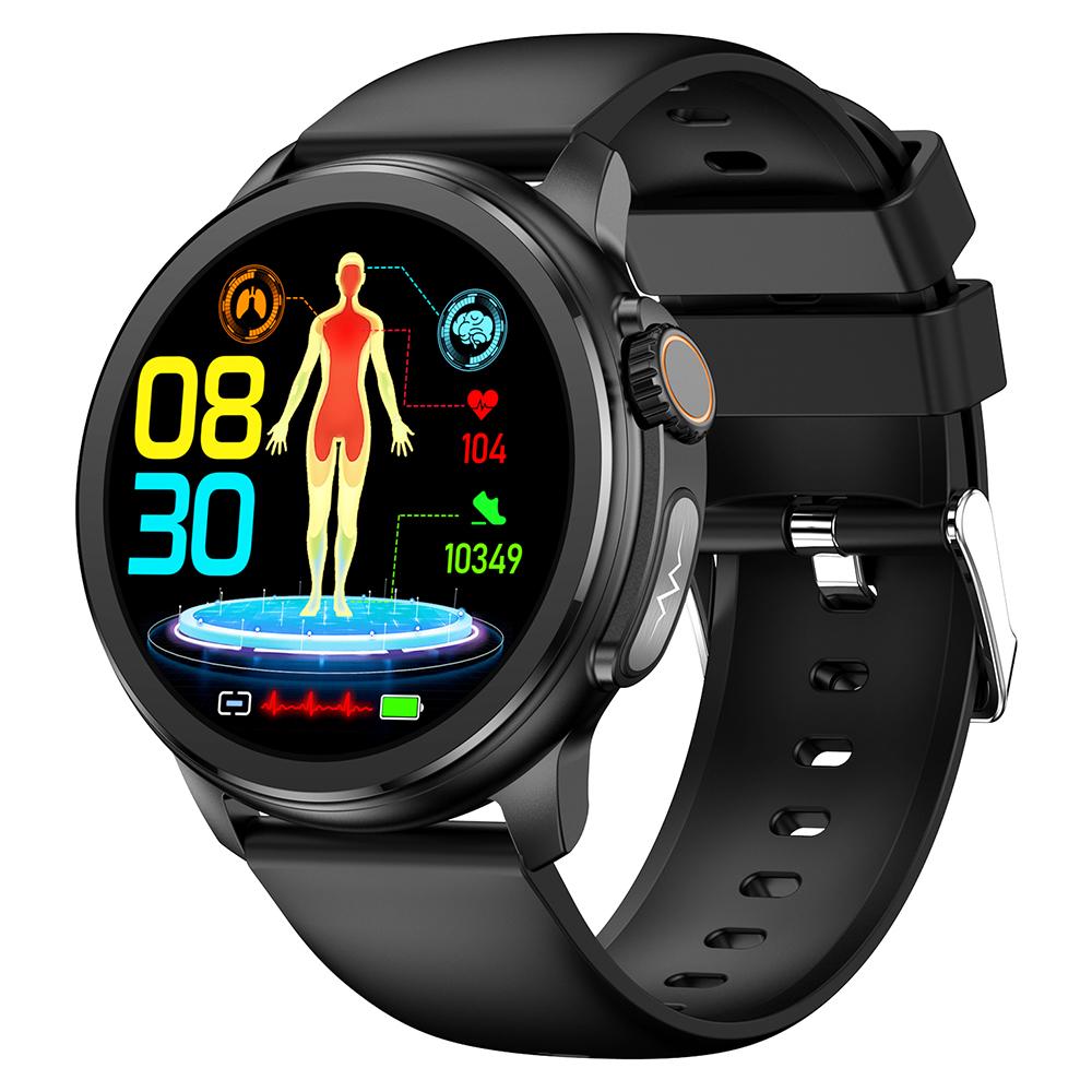 

ET481 1.43-inch Fitness Tracker SOS Call ECG Smart Watch, Silicone Strap