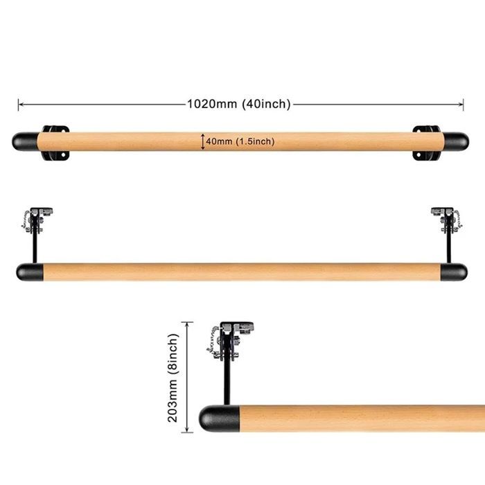 Dance Bar - Divit BS21 - Solid Wood - Height Adjustable - Wall Mounting