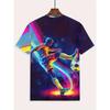 Herren Fußball Print T-Shirt Sportliches Kurzarm Rundhals T-Shirt für Sommer Outdoor Fitness Training Herrenbekleidung