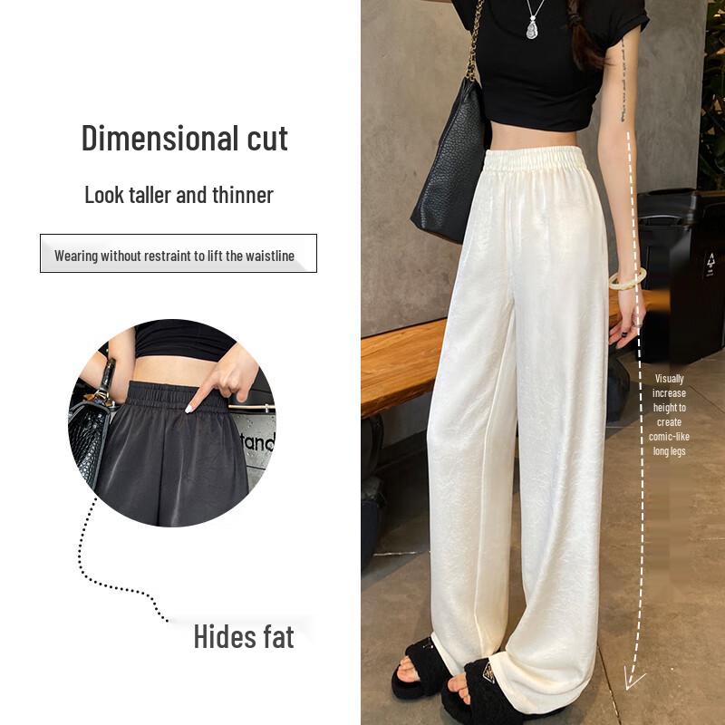 Women's Summer Acetate Satin Wide-Leg Pants